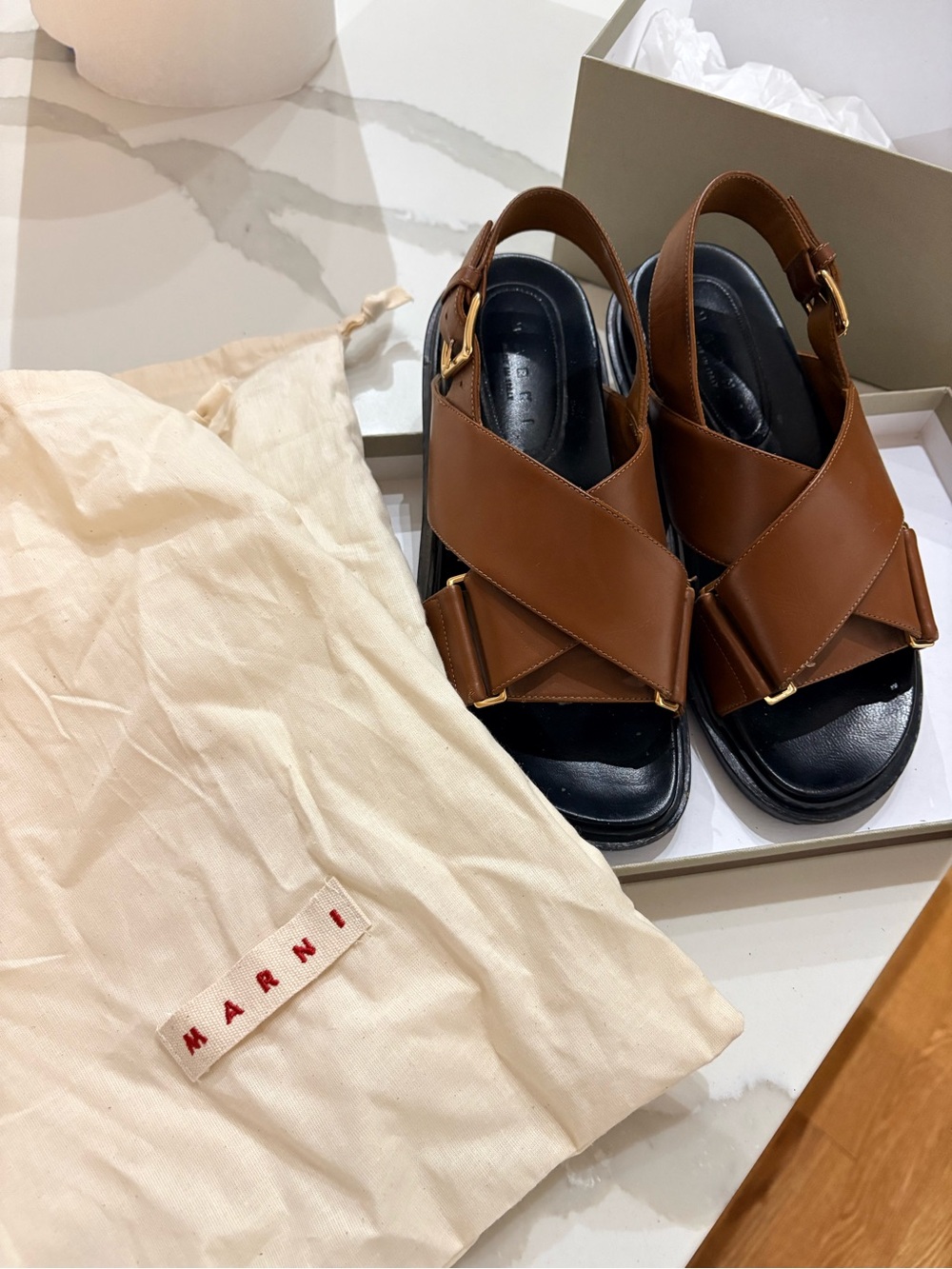 Marni Fussbet Leather Sandals